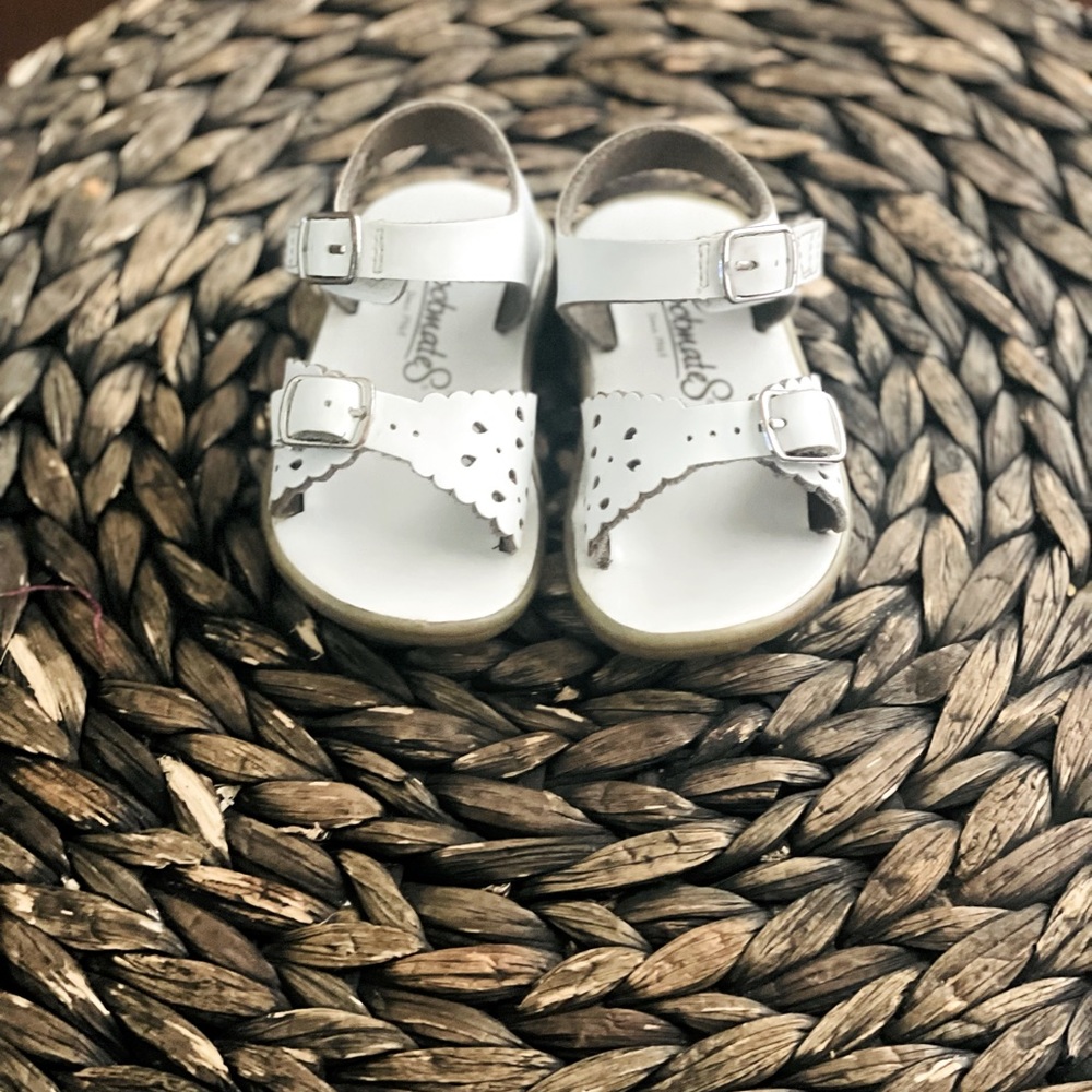 Footmates Sandals, White, Size 4